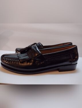 Bass Weejuns Loafers Mens 11.5 EE Black Leather Dress Shoes Jeremy Tassels W/Box